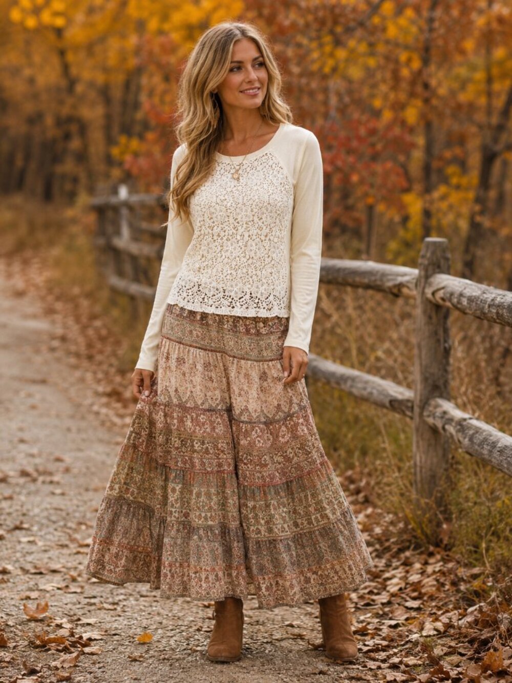 SUNDANCE Long Sleeve Scoop Neck 100% Merino Wool Cream Sweater w/Lace Overlay XS